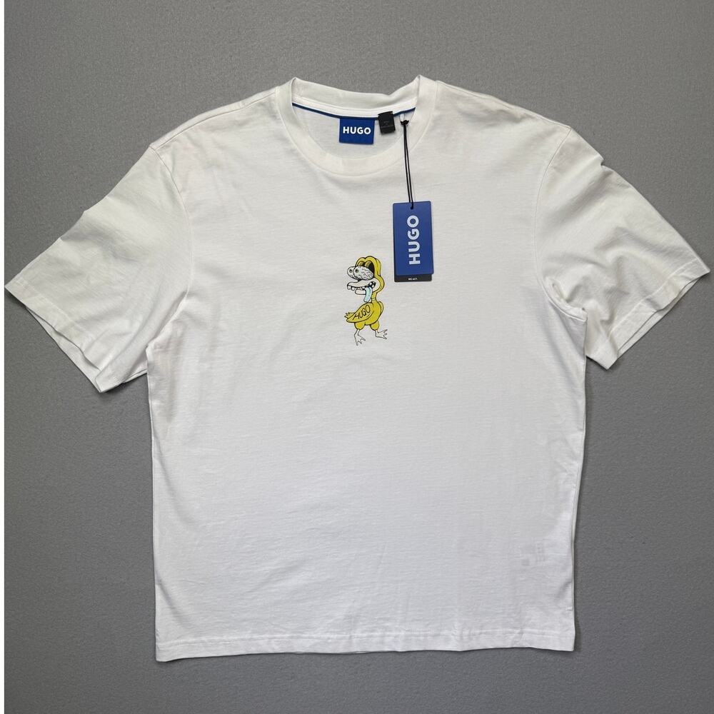 Hugo Boss Men's Cotton Logo Graphic T-Shirt Whit XL $58